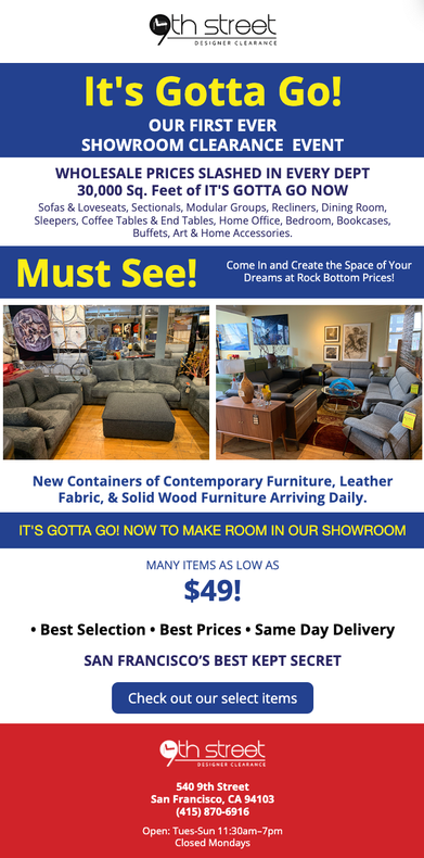 Clearance wholesale deals furniture